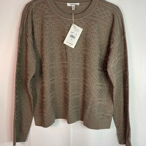Splendid Women's Taupe Crew Neck Sweater